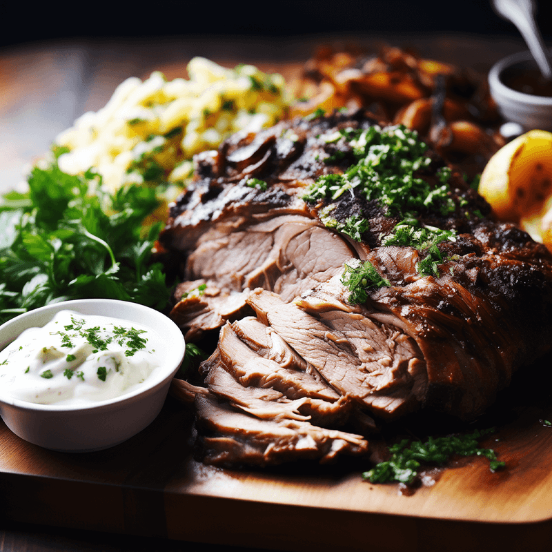 Slow Roasted Lamb Shoulder with Smoked Anchovy Creme Fraiche Recipe